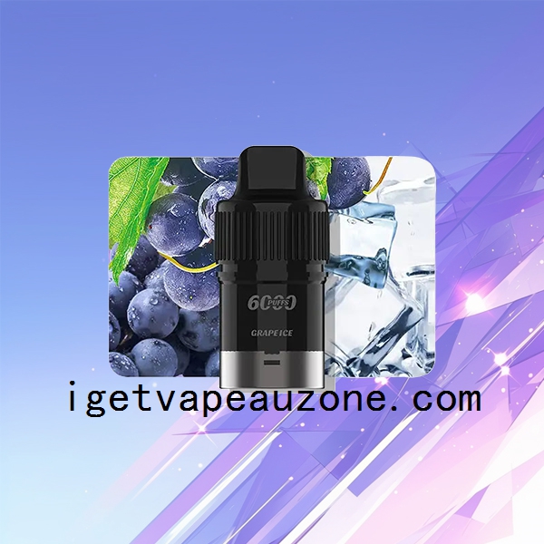 Nicotine Free IGET Bar Plus Pod with 6000 Puffs Extended Enjoyment Grape Ice