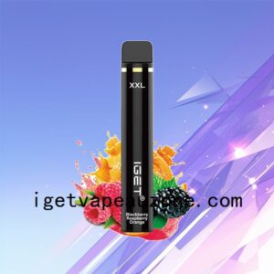 IGET XXL Disposable Vape 1800 Puffs Maximum Enjoyment Blackberry Raspberry Orange