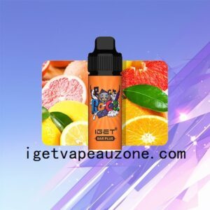 Nicotine Free IGET Bar Plus Starter Vape Kit Perfect for Beginners Orange grapefruit lemon