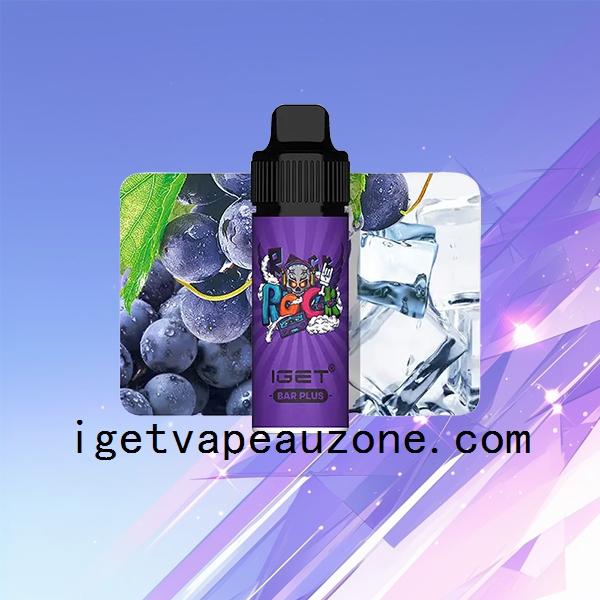 Nicotine Free IGET Bar Plus Starter Vape Kit Perfect for Beginners Grape ice