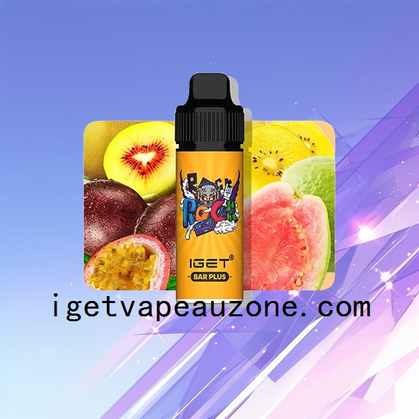 Nicotine Free IGET Bar Plus Starter Vape Kit Perfect for Beginners Passion fruit kiwi guava